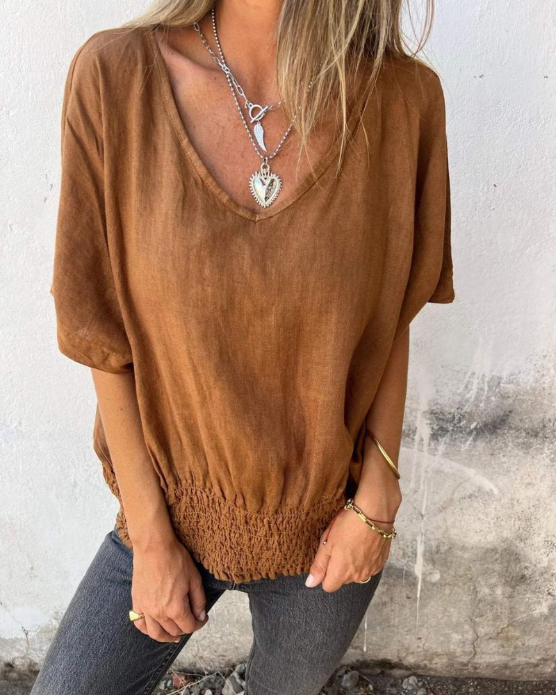 SYLVIA – T-SHIRT DÉCONTRACTÉ EN V