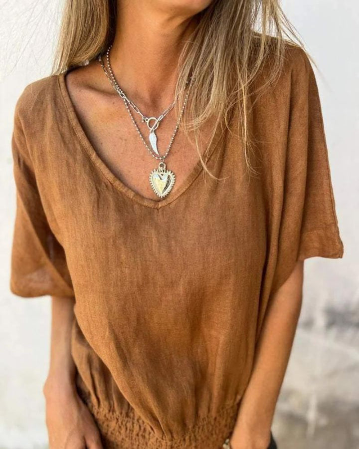 SYLVIA – T-SHIRT DÉCONTRACTÉ EN V