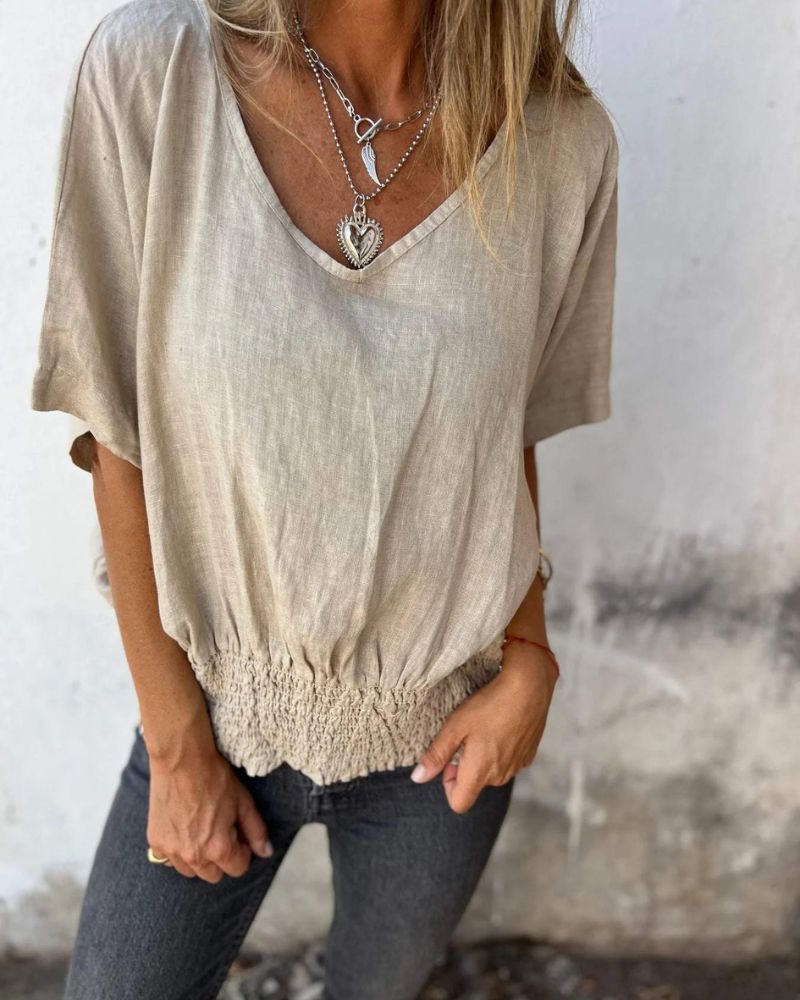 SYLVIA – T-SHIRT DÉCONTRACTÉ EN V