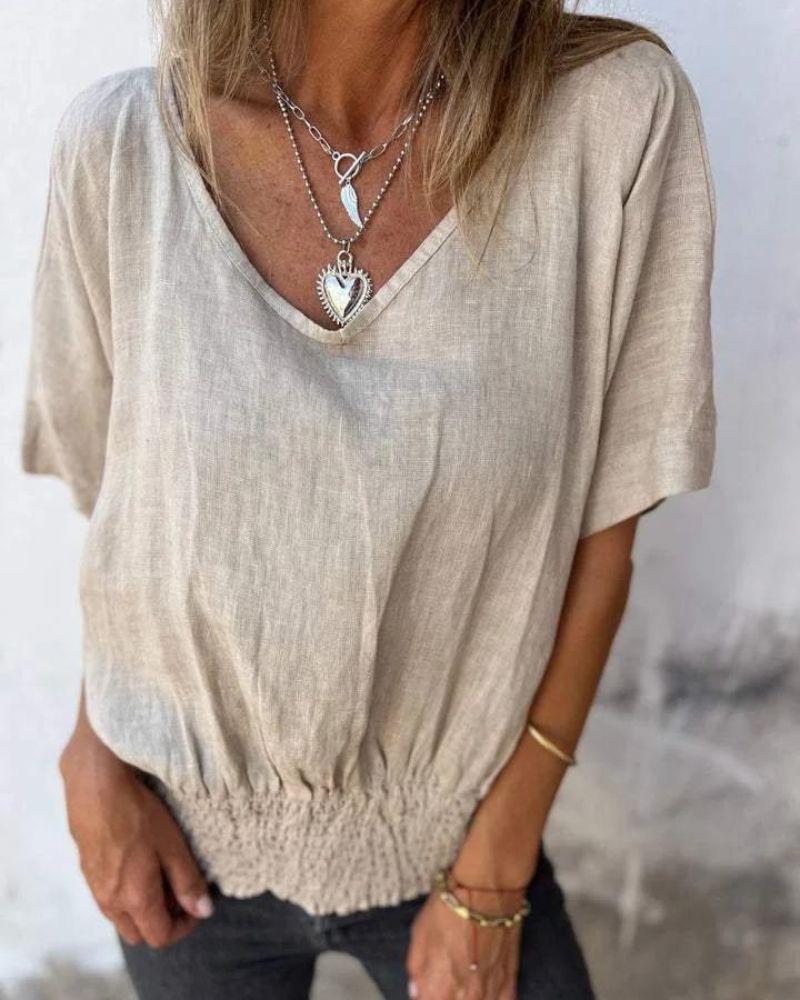SYLVIA – T-SHIRT DÉCONTRACTÉ EN V