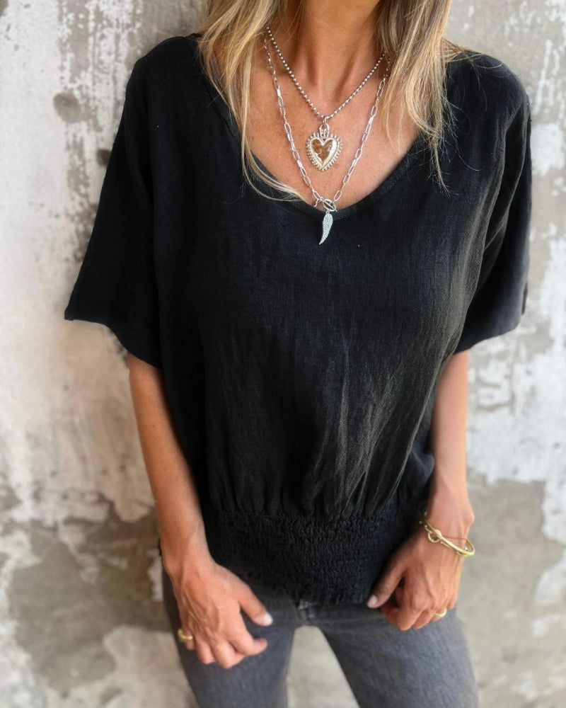 SYLVIA – T-SHIRT DÉCONTRACTÉ EN V